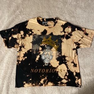Custom bleached Biggie longer cropped tee